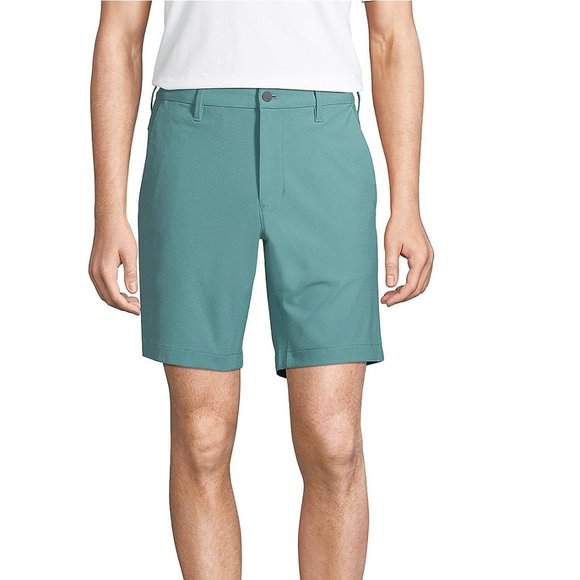 NWT Lands' End Mens Straight Fit Flex Performance Chino Shorts Size 34 $60 3e241 - Picture 1 of 2